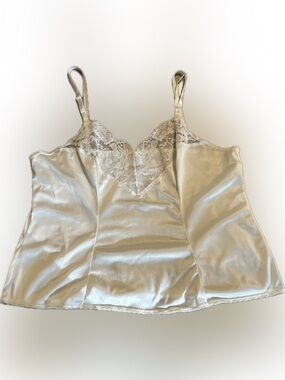 🔴Vintage Vassarette Half Slip Lace V Neck Camisole Tank Satin Size 2XL